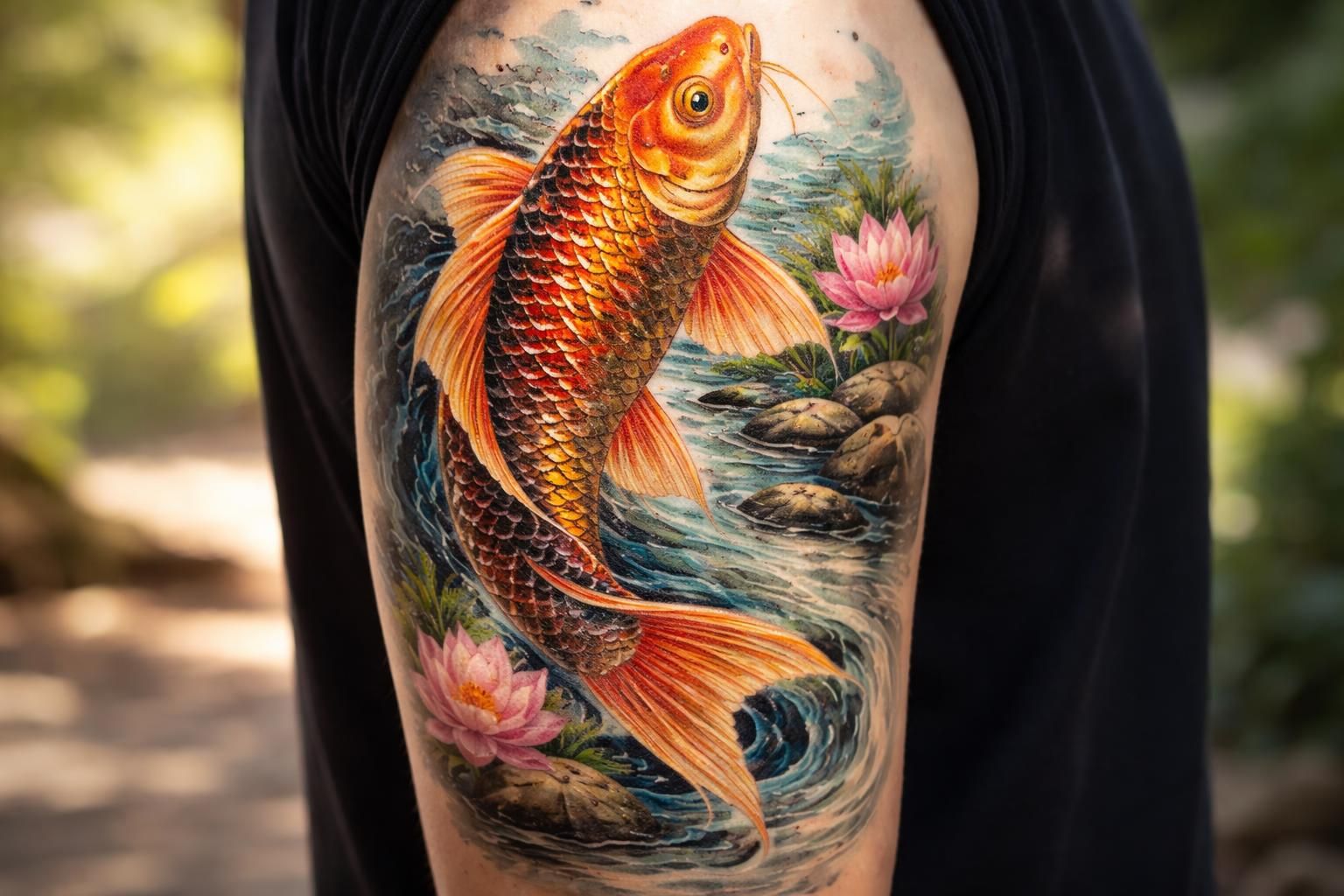 Les leçons de vie derrière la signification du tatouage de la carpe koi